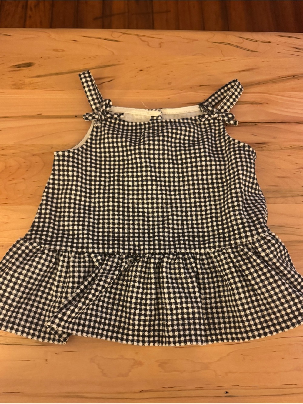 Rachel Zoe Black & White Gingham Peplum Tank